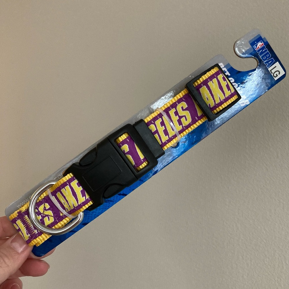 NWT Los Angeles Lakers Purple Yellow Dog Collar Size Large